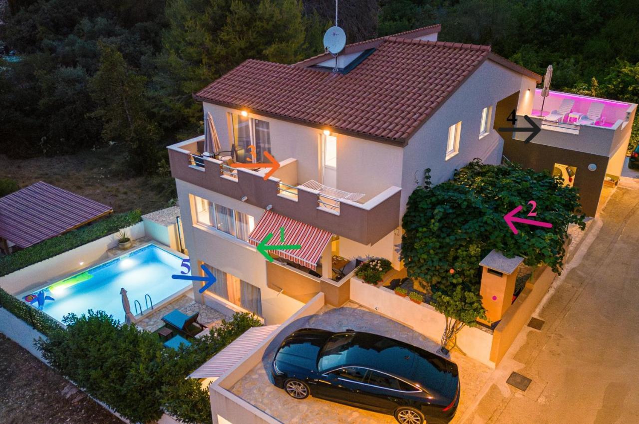 Bruno'S Poolside Apartments - Near Beach Trogir Exterior foto